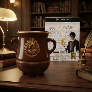 CANECA FORMATO 3D 350ML POCAO HOGWARTS DOURADA