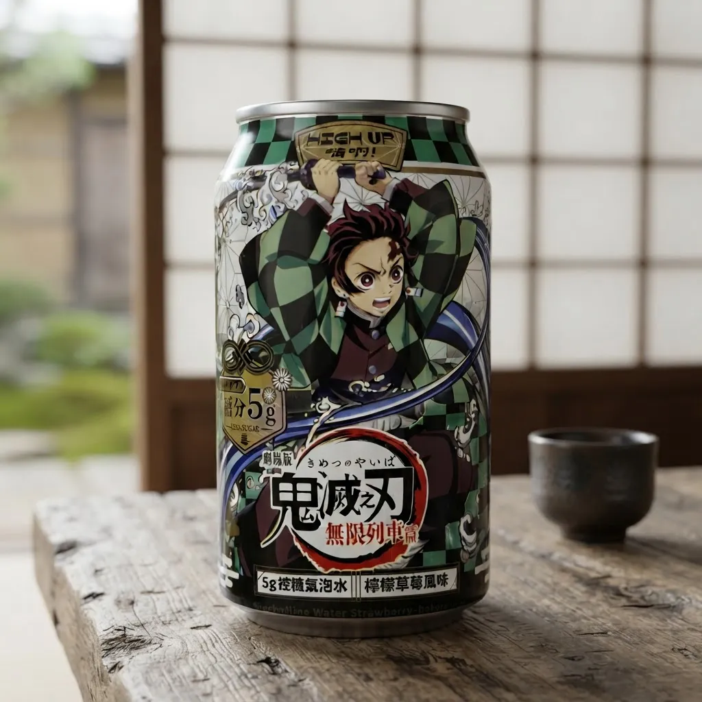 BEBIDA GASEIFICADA DEMON SLAYER - LIMÃO E MORANGO TANJIRO