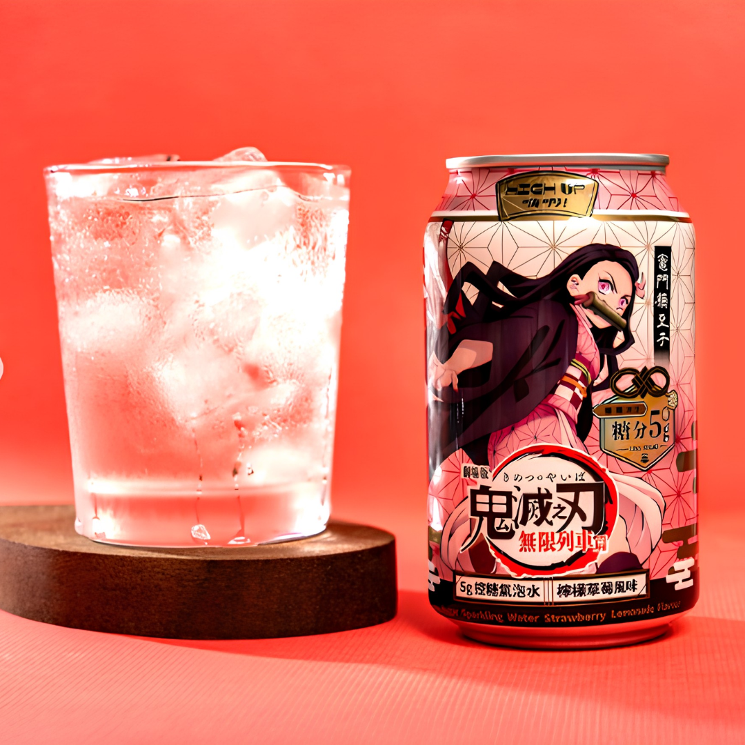 BEBIDA GASEIFICADA DEMON SLAYER - LIMÃO E MORANGO - NEZUKO KAMADO